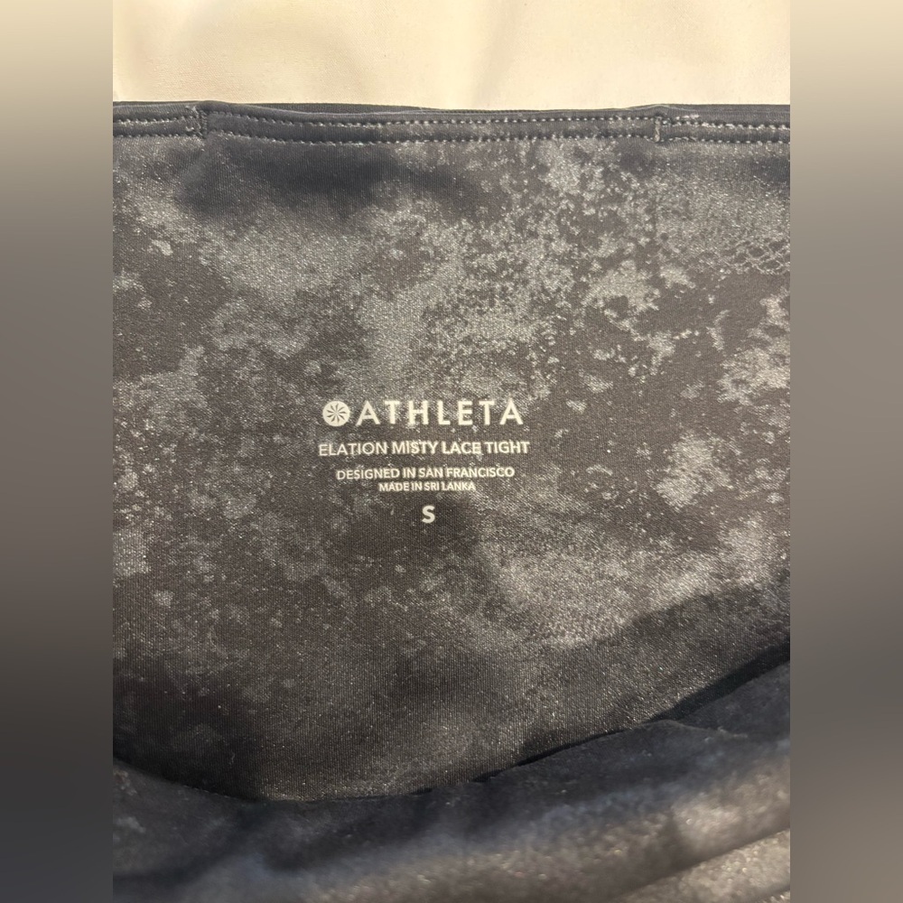 Athleta Elation Misty Lace Tight Womens Leggings Size Small Gray / Black - Picture 7 of 8